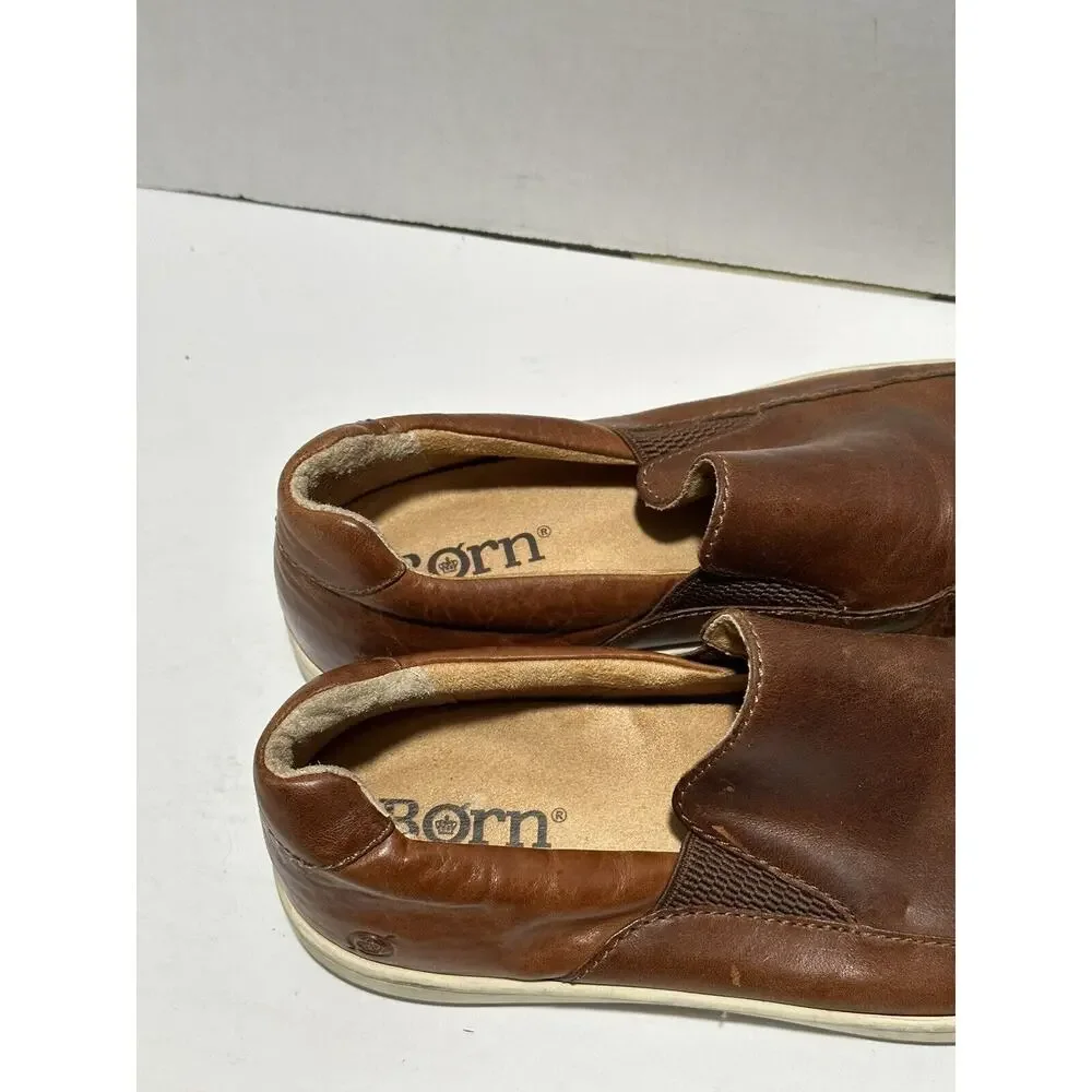 Born Aleksander Leather Loafers Mens Sz 10 M H58116 Brown Slip on‎ Shoes